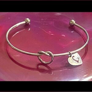 ๐ Costume Love Knot Initial Cuff Bracelet #9214